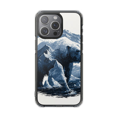 Fjord Summit Bear · Clear Impact Magnetic Phone Case for iPhone · Blue