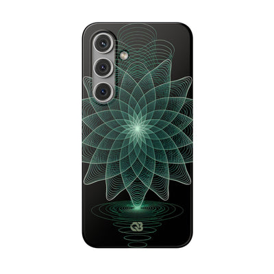 Green Lite Phone Case for Samsung - Cyan Signal Bloom
