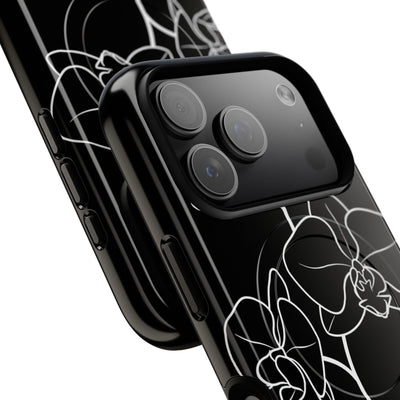 Black Tough 2.0 Magsafe Phone Case for iPhone - Noir Alabaster Orchid