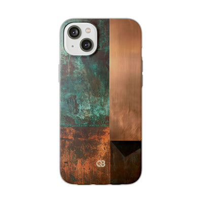 Teal Lite Phone Case for iPhone - Verdigris Copper Slab