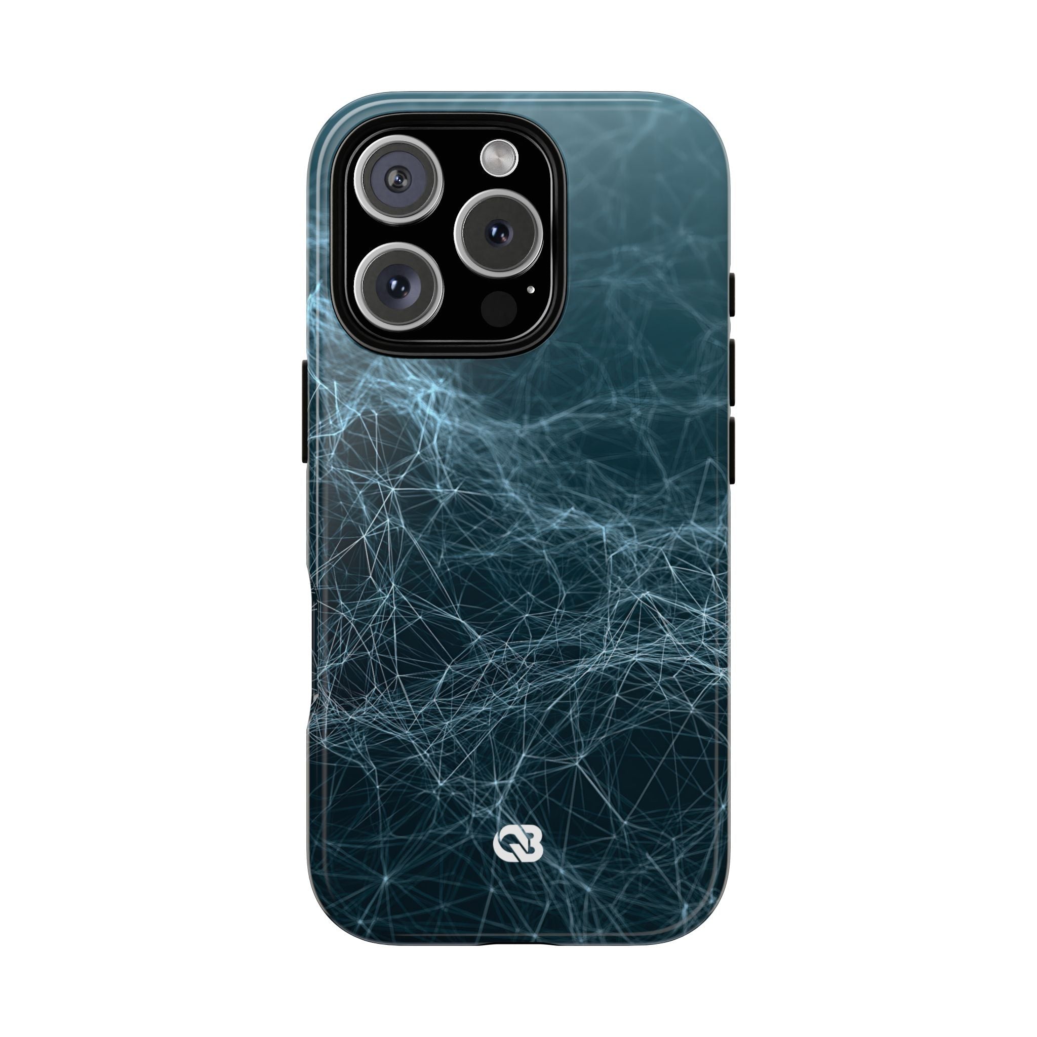 Teal Tough Phone Case for iPhone - Arctic Neural Mesh