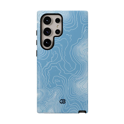Blue Tough Phone Case for Samsung - Glacial Ridge Topo