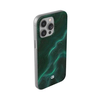 Teal Lite Phone Case for iPhone - Neon Jade Contour