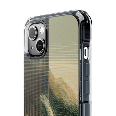 Beige Impact MagSafe Phone Case for iPhone - Veridian Data Ridge