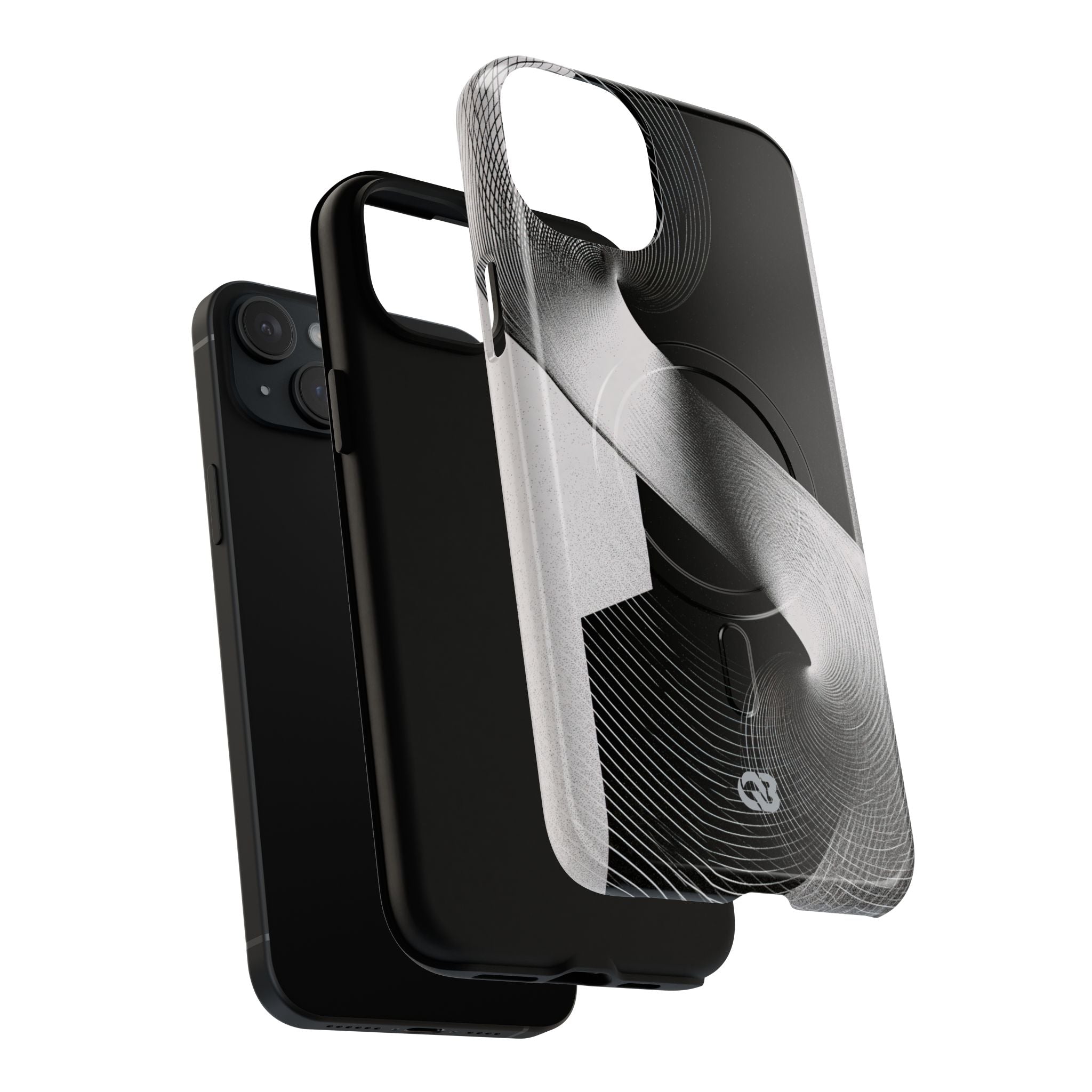 Grey Tough 2.0 Magsafe Phone Case for iPhone - Obsidian Moiré Wave