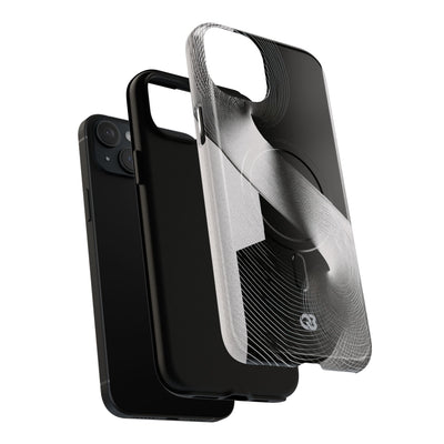 Grey Tough 2.0 Magsafe Phone Case for iPhone - Obsidian Moiré Wave