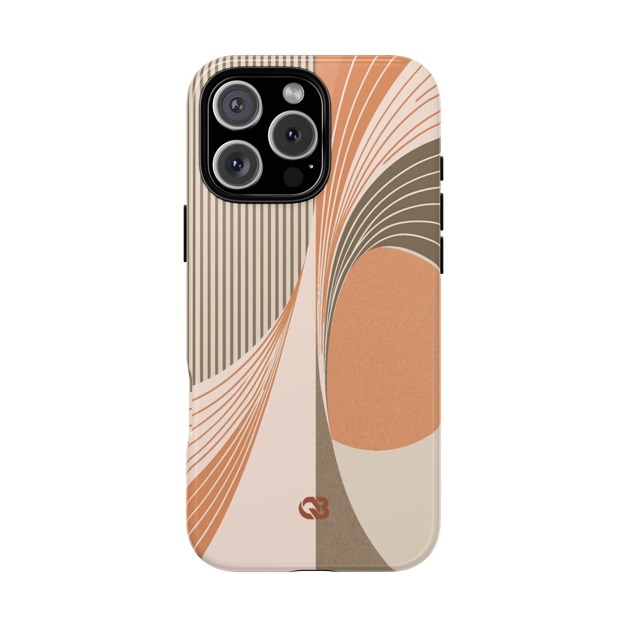 Orange Tough Phone Case for iPhone - Desert Arc Horizon