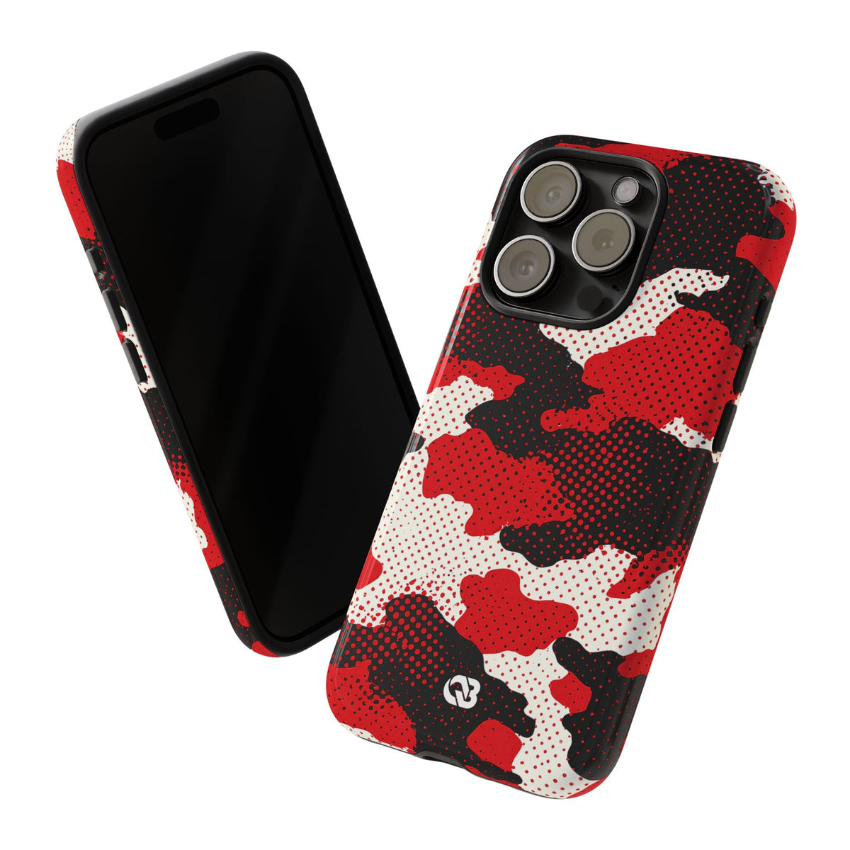 Crimson Halftone Camo · Tough Phone Case for iPhone · Red