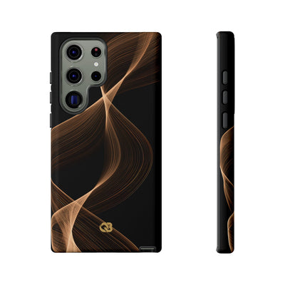 Brown Tough Phone Case for Samsung - Copper Silk Wave