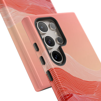 Red Tough Phone Case for Samsung - Crimson Ridge Contour