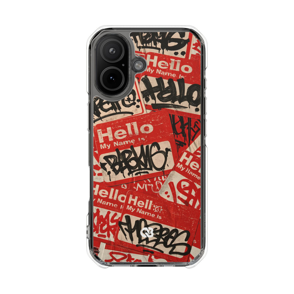 Slap Tag Collage · Clear Impact Magnetic Phone Case for iPhone · Red
