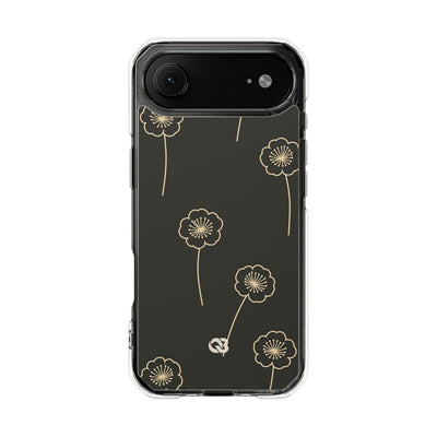 Black Impact MagSafe Phone Case for iPhone - Obsidian Sand Petals