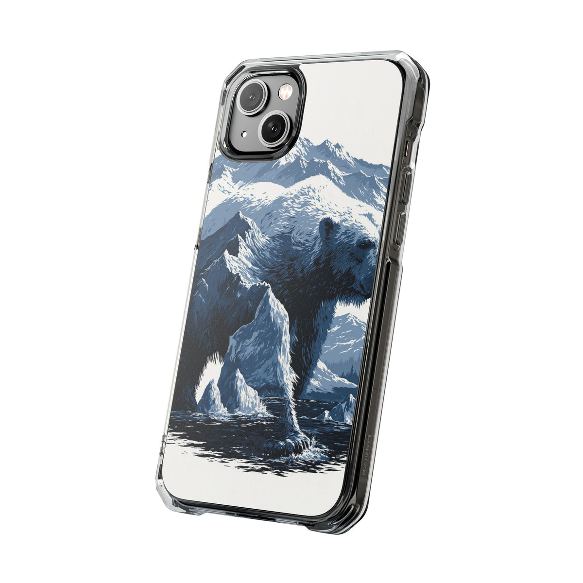 Fjord Summit Bear · Clear Impact Magnetic Phone Case for iPhone · Blue