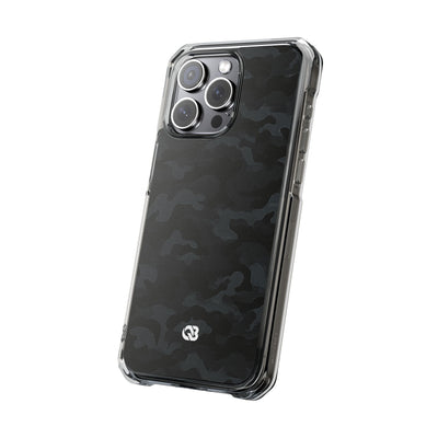 Blackout Urban Camo · Clear Impact Magnetic Phone Case for iPhone · Black