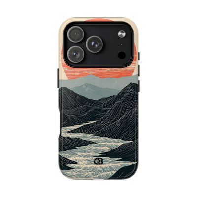 Beige Tough 2.0 Magsafe Phone Case for iPhone - Crimson Ridge Flow