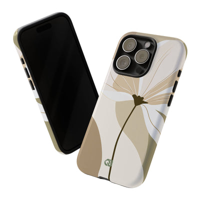 Beige Tough Phone Case for iPhone - Sage Linen Magnolia