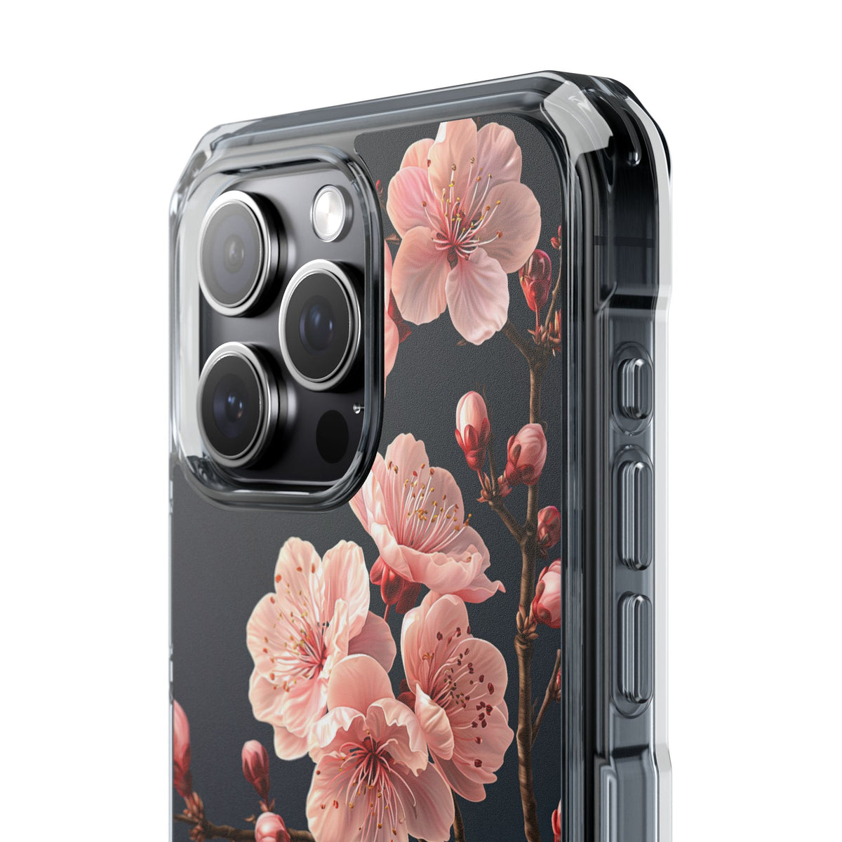 Midnight Sakura Bloom · Clear Impact Magnetic Phone Case for iPhone · Pink