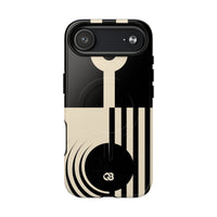 Black Tough 2.0 Magsafe Phone Case for iPhone - Ivory Signal Grid