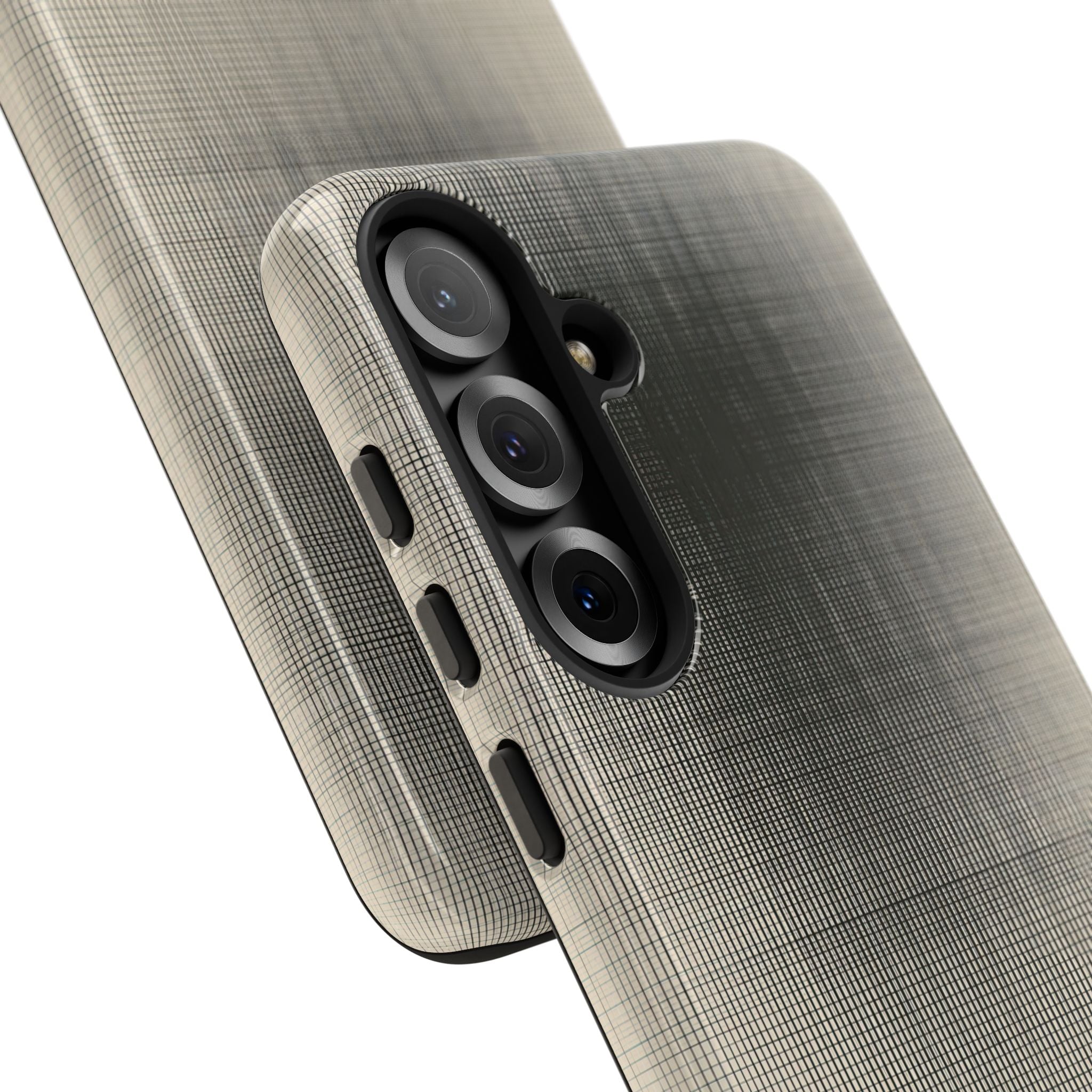 Beige Tough Phone Case for Samsung - Carbon Screen Grid