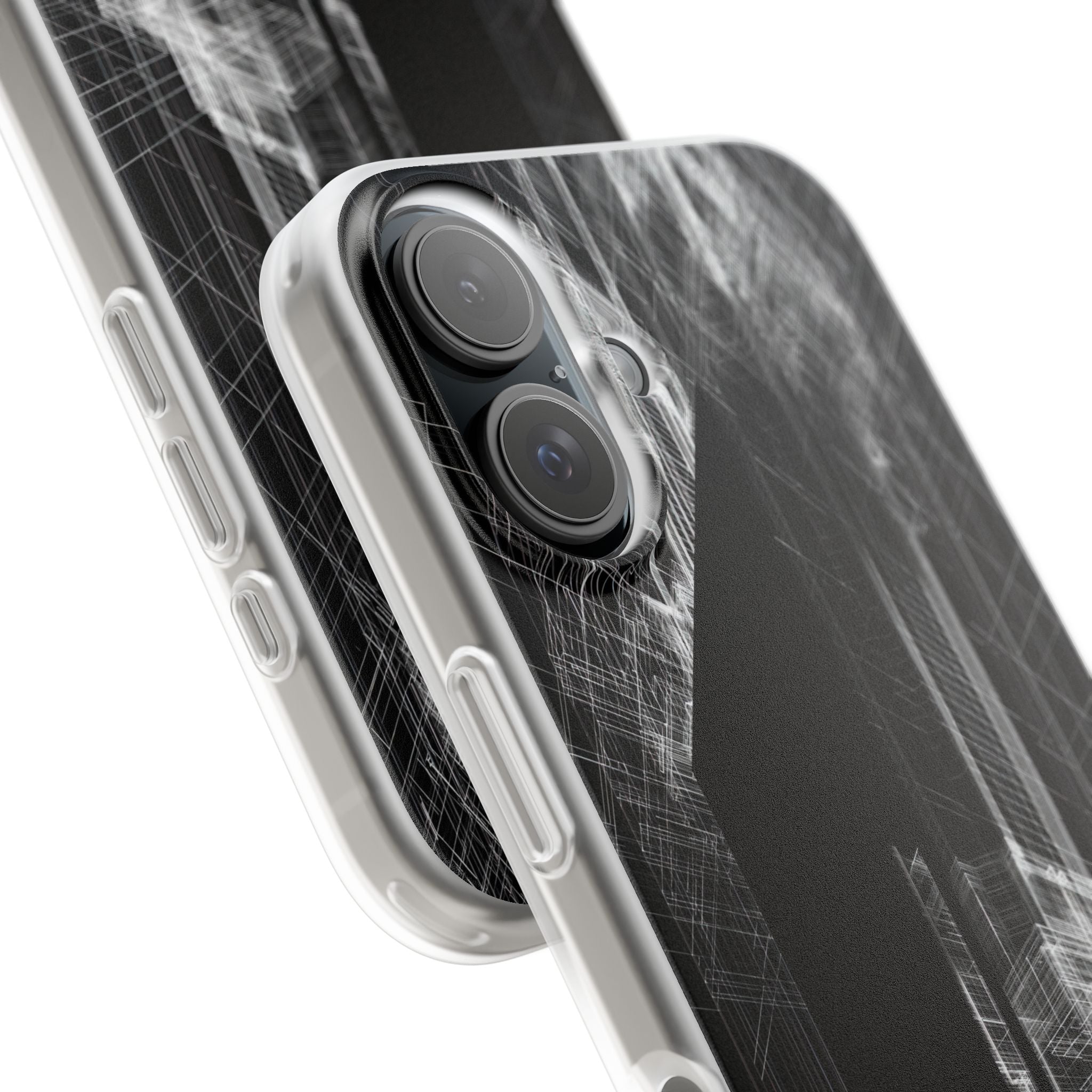 Black Lite Phone Case for iPhone - Ghost Urban Wireframe