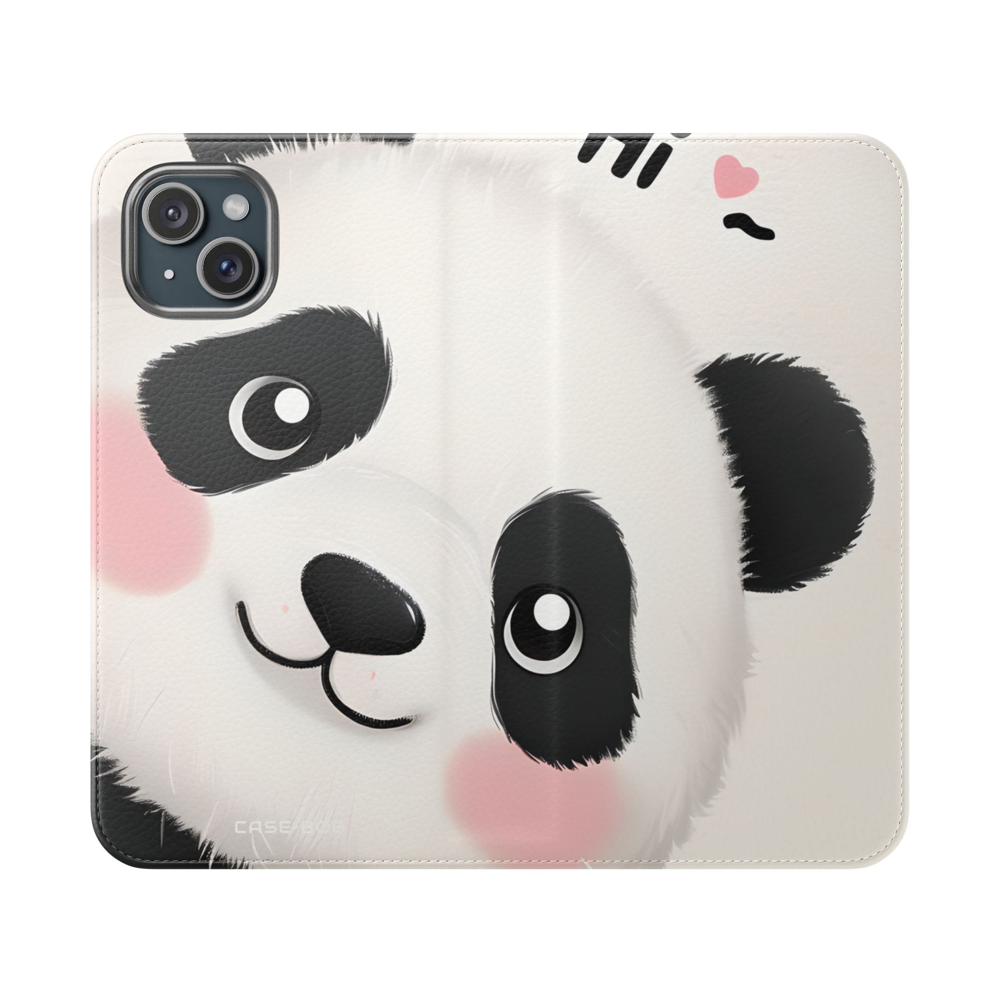Peeking Panda Blush - iPhone 15 Plus Case - Wallet