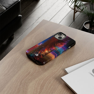 Black Tough Phone Case for iPhone - Cyber Optic Streak