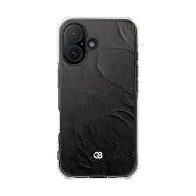 Obsidian Stucco Relief · Clear Impact Magnetic Phone Case for iPhone ·  Black
