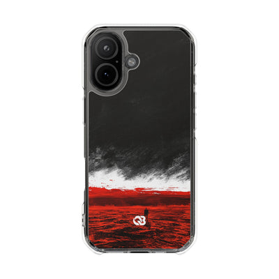 Crimson Void · Clear Impact Magnetic Phone Case for iPhone ·  Black