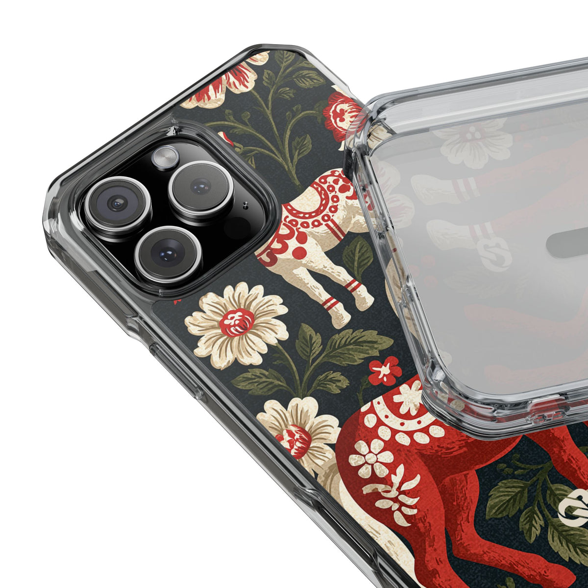 Nordic Dala Meadow · Clear Impact Magnetic Phone Case for iPhone · Red