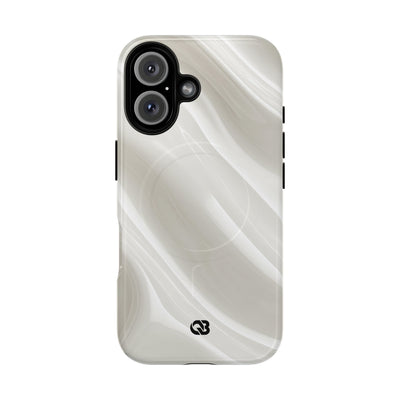 White Tough 2.0 Magsafe Phone Case for iPhone - Polished Ivory Wave