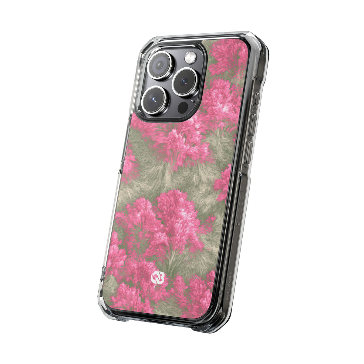 Digital Blossom · Clear Impact Magnetic Phone Case for iPhone · Pink