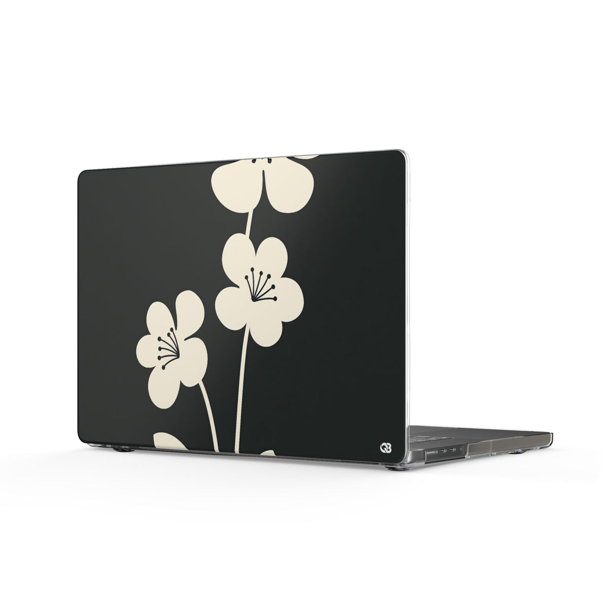 Nordic Blossom · Clear Hard Case for MacBook · Black