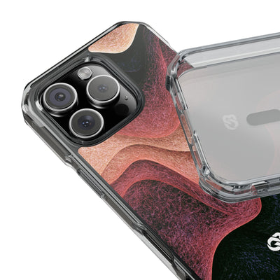 Rose Contour Waves · Clear Impact Magnetic Phone Case for iPhone · Pink