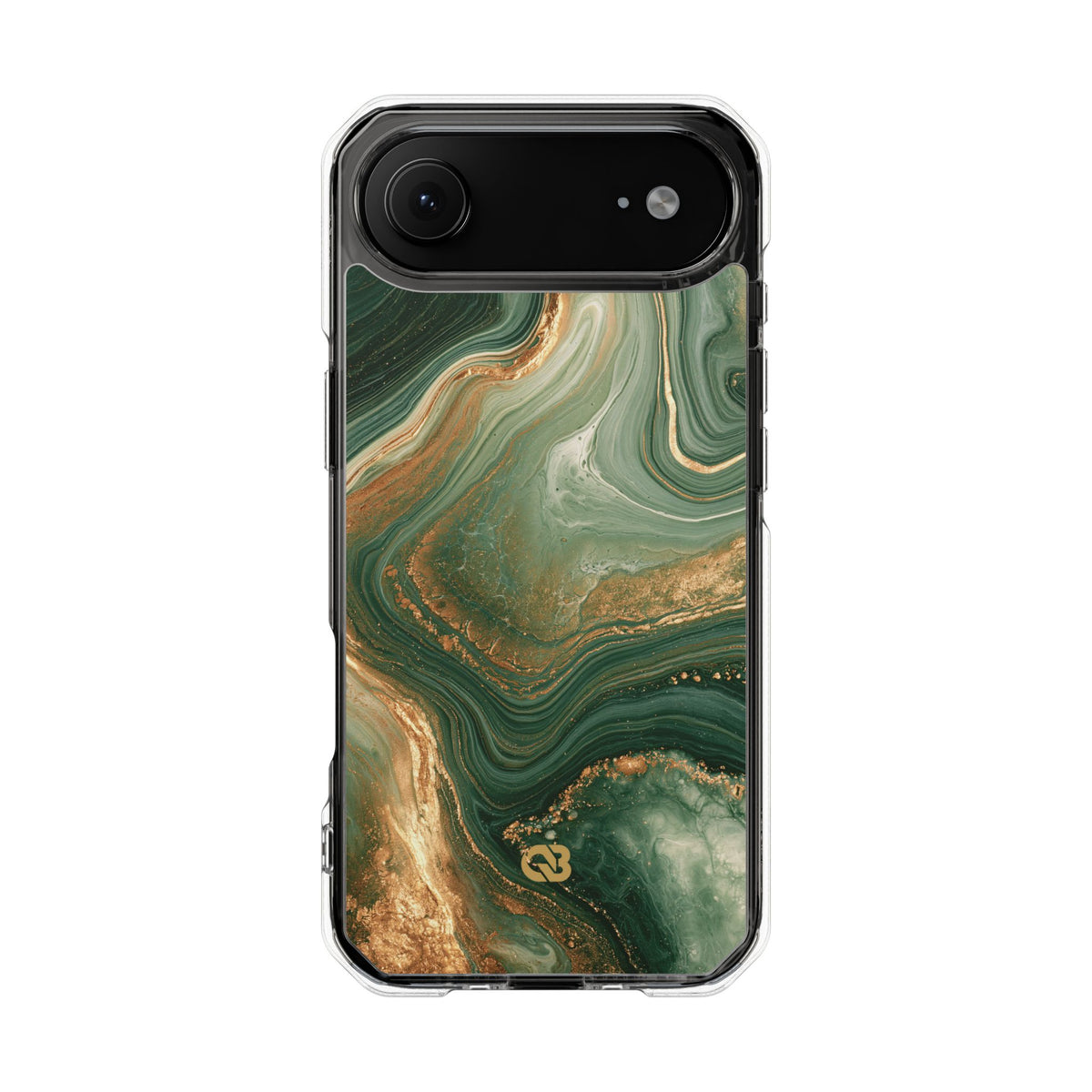 Jade Suminagashi · Clear Impact Magnetic Phone Case for iPhone · Green
