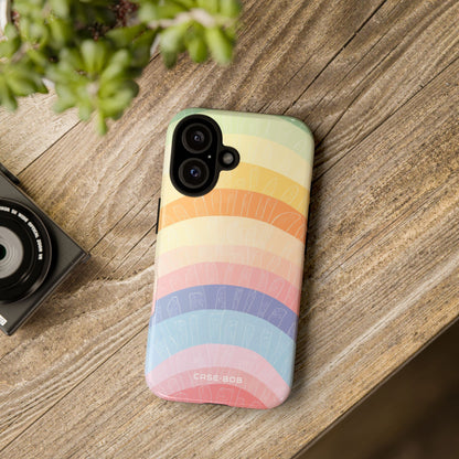 Pastel Rainbow Bands iPhone 16 Skal - Tough