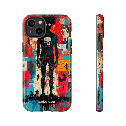 Spiky Skull Silhouette iPhone 14 Plus Case - Tough