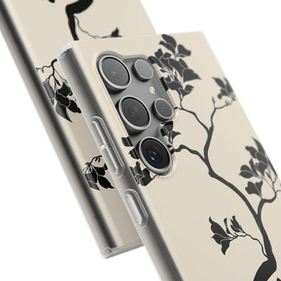 Beige Lite Phone Case for Samsung - Obsidian Bonsai Silhouette
