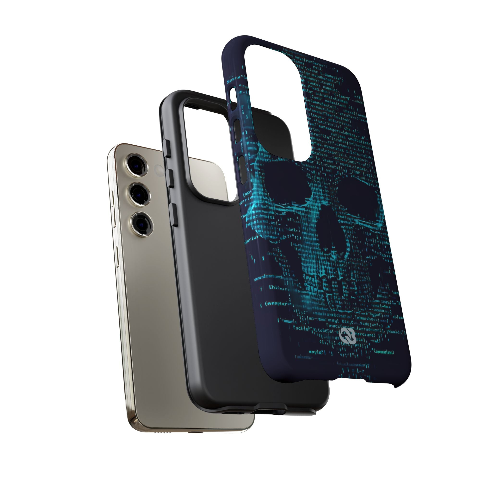 Cyan Glitch Skull · Tough Phone Case for Samsung
