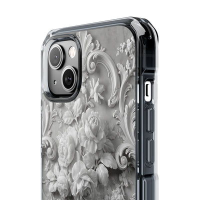 Rococo Marble Rose · Clear Impact Magnetic Phone Case for iPhone · White