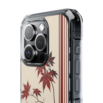 Red Impact MagSafe Phone Case for iPhone - Crimson Momiji Stripe