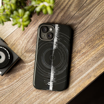 Black Tough Phone Case for iPhone - Obsidian Orbital Signal