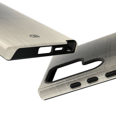 Beige Tough Phone Case for Samsung - Carbon Screen Grid