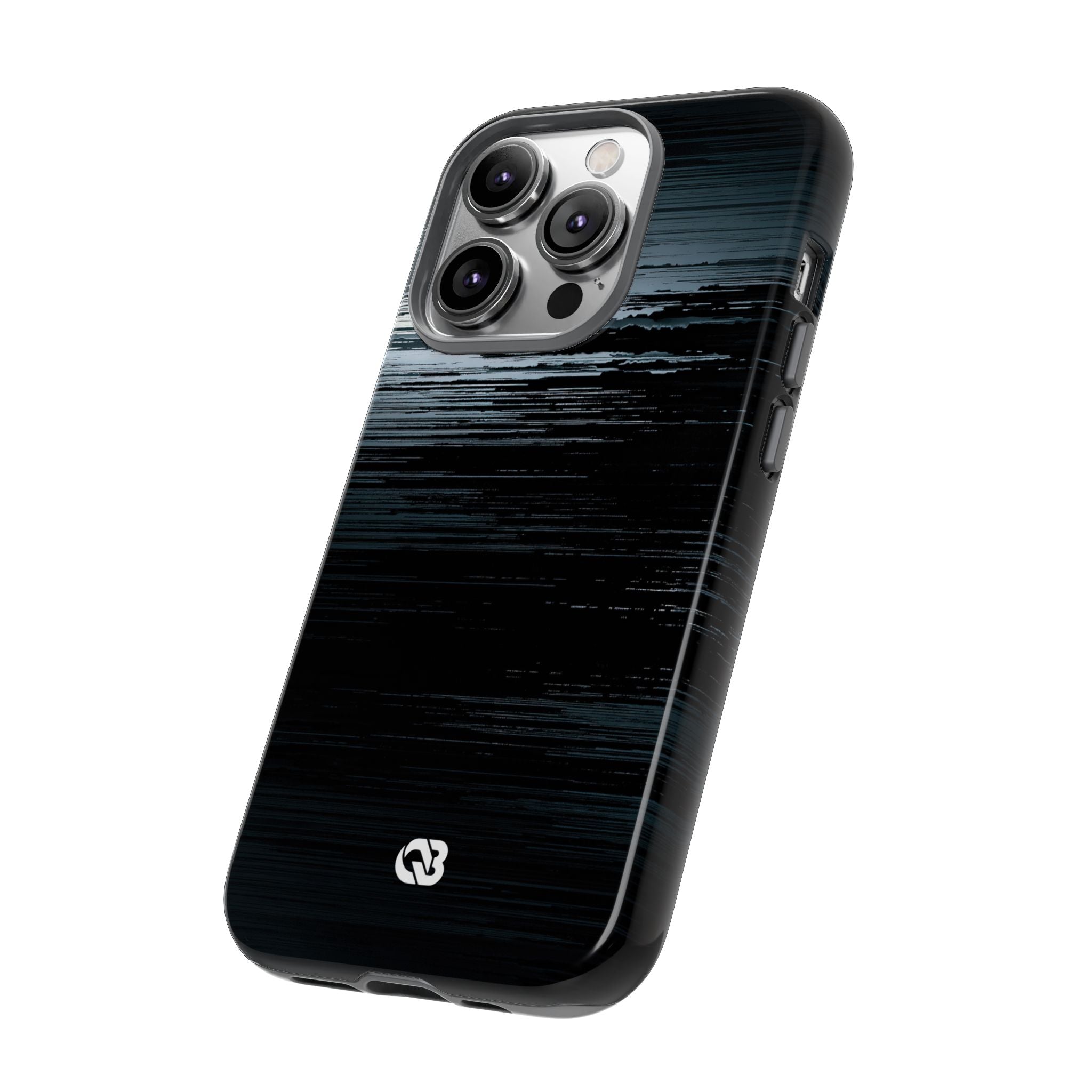Black Tough Phone Case for iPhone - Frozen Signal Glitch