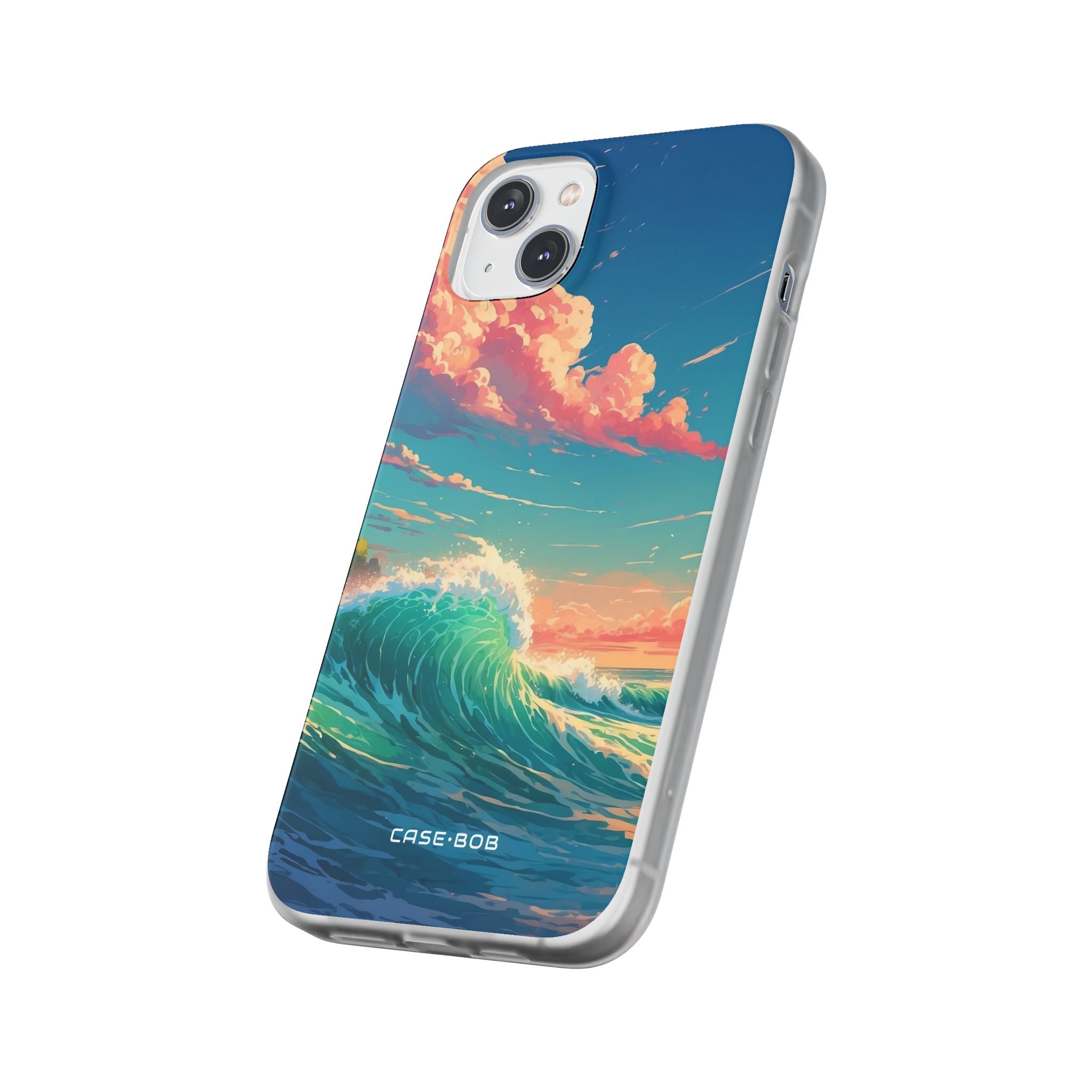 Turkoosi Curl iPhone 14 Plus -pehmeä suojakotelo