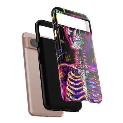Neon Glitch Skeleton · Tough Handyhülle für Google Pixel