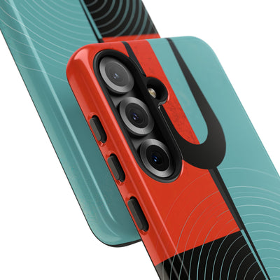 Teal Tough Phone Case for Samsung - Sonic Static Split