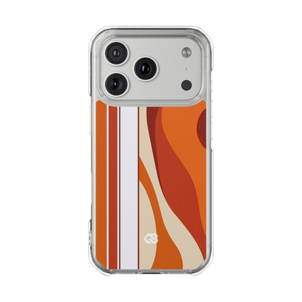 Terracotta Strata · Clear Impact Magnetic Phone Case for iPhone · Orange