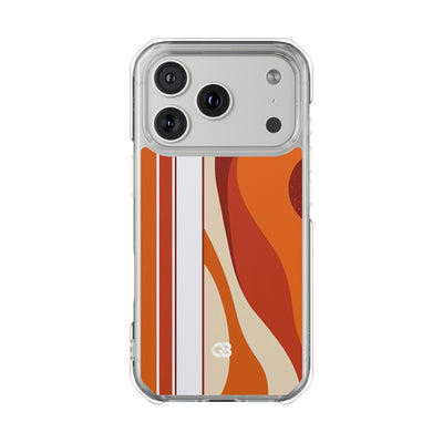 Terracotta Strata · Clear Impact Magnetic Phone Case for iPhone · Orange