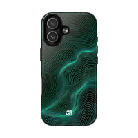 Teal Tough 2.0 Magsafe Phone Case for iPhone - Neon Jade Contour