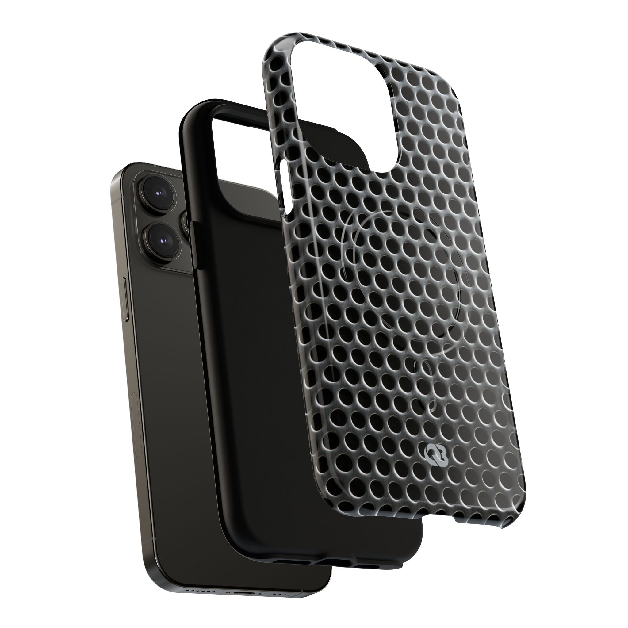Silver Tough 2.0 Magsafe Phone Case for iPhone - Brutalist Steel Mesh